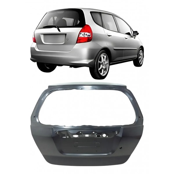 Tampa Traseira Para Honda Fit 2004 Á 2008 Furo De Chave Cinza-escuro