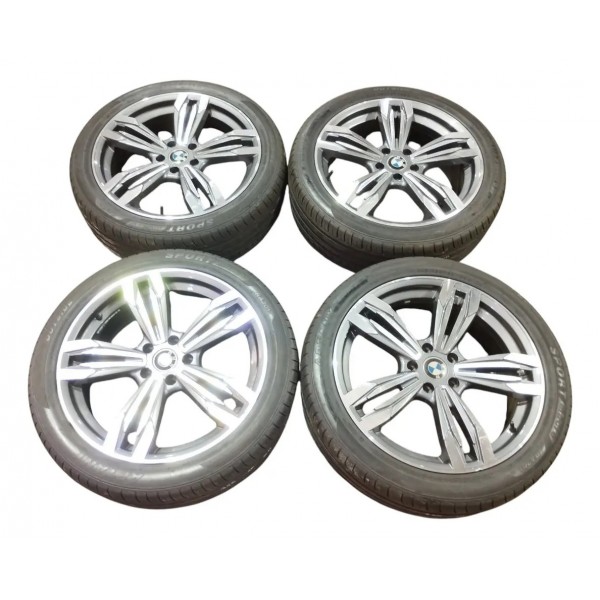 Jogo Rodas Bmw X3 X4 Aro 20 C/ Pneus 2013 2014 2015 Á 2025 Cinza-escuro